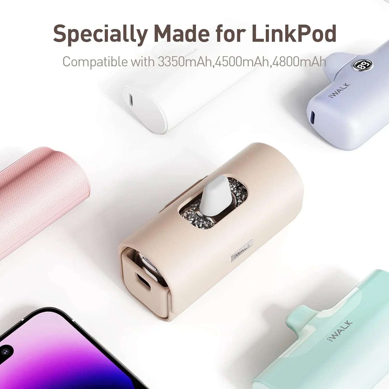 iWalk Linkpod Bags For Pocket Battery - Pink - Tashqila iWalk Linkpod Bags For Pocket Battery - Pink - Tashqila